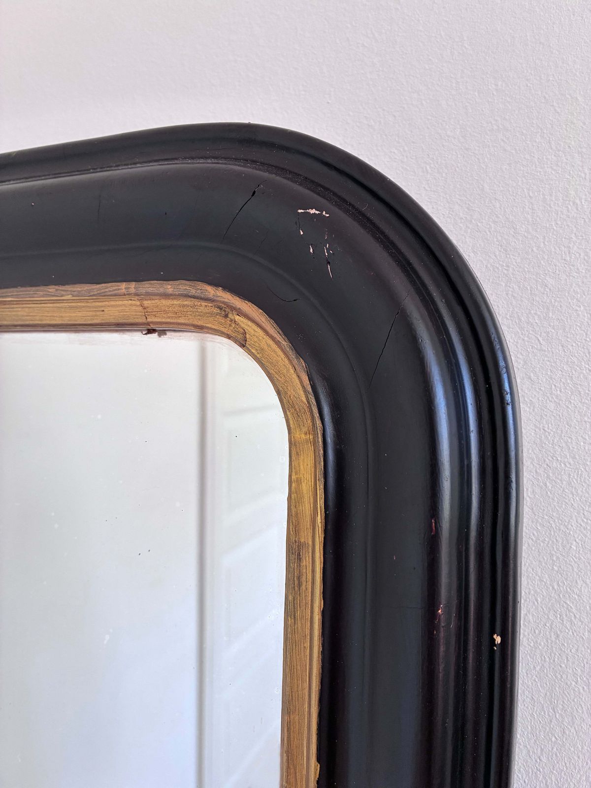 Antieke Franse Louis Philippe Spiegel – Zwart en Goud, Eind 19e Eeuw photo buy