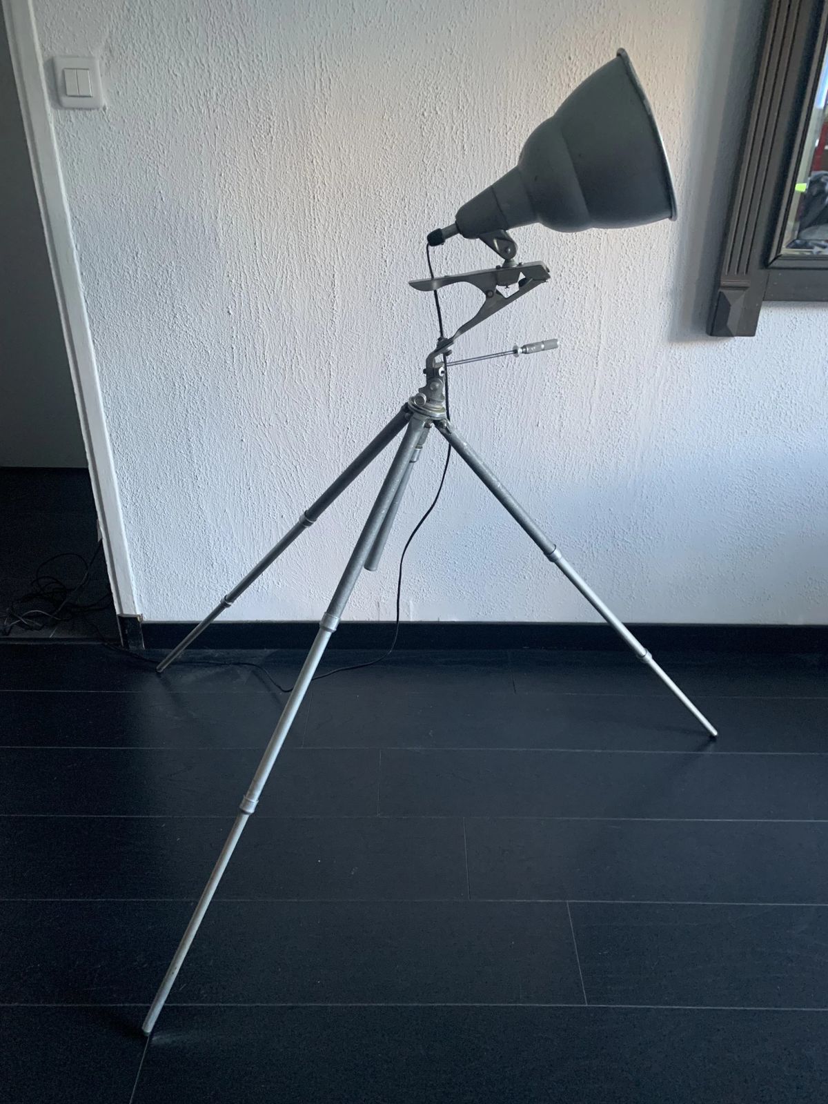 Lighting Vintage 1950s Lita Industrial Photo Studio Spotlight Floor Lamp   130 Cm photo
