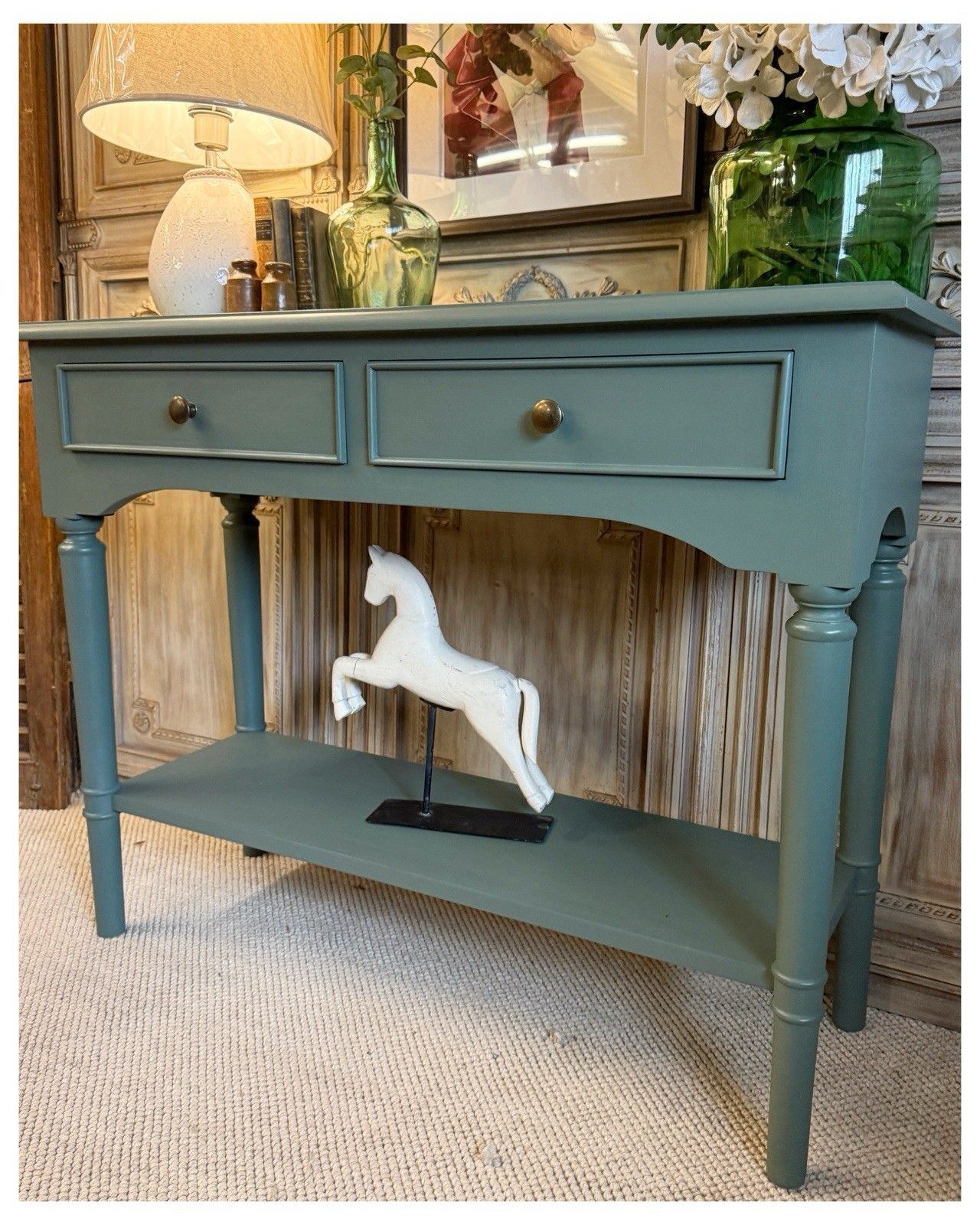 Hall Console Table In Green Smoke By Farrow And Ball photo for sale
