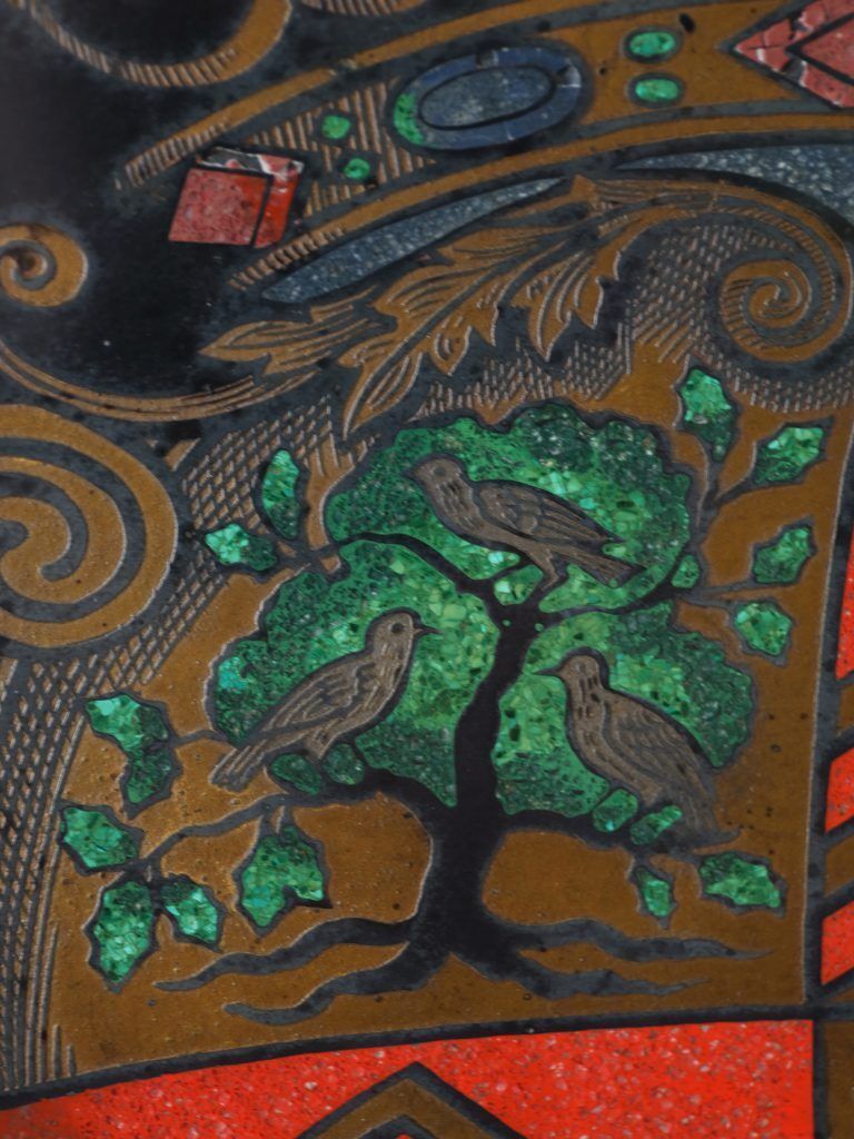 Large 19th Century Florentine Heraldic Pietra Dura Plaque, Allegory Of Peace, C.1890 photo vintage