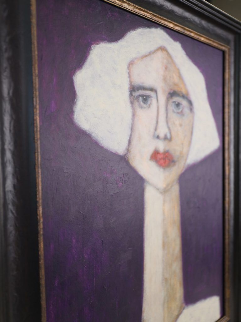 photo for sale Harry Charles Tim Neo Expressionist Painting ‘Kate At The Show’ From The 'Longhead' Series, 2026
