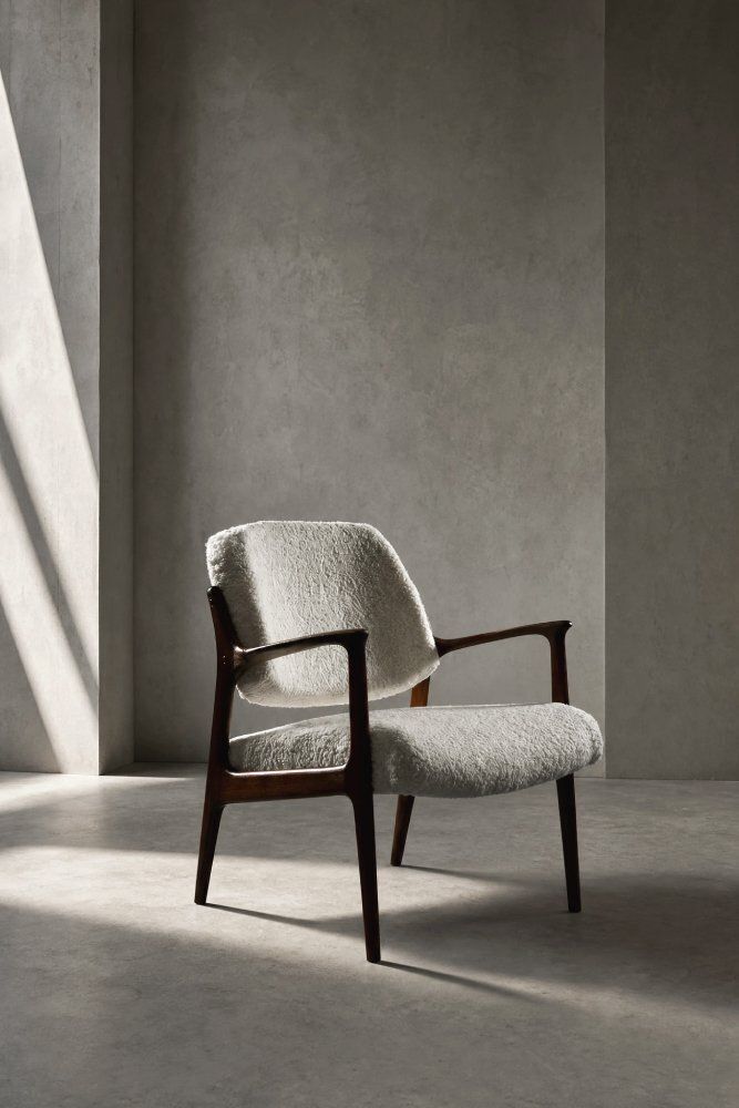 Vintage Scandinavian Teak White Armchair By Inge Andersson For Bröderna Anderssons, 1960s photo furniture