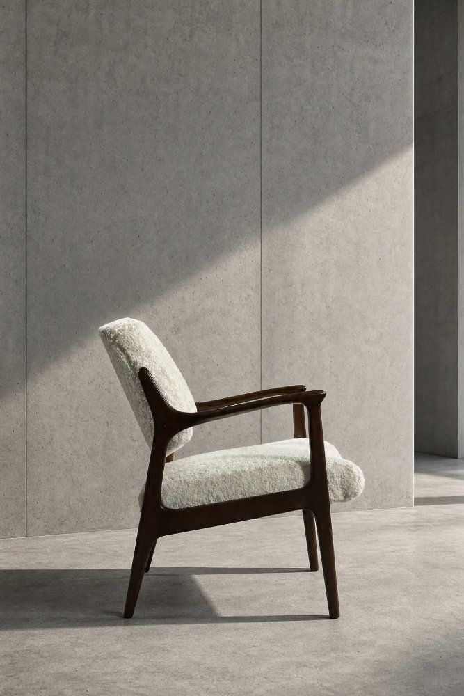 Vintage Scandinavian Teak White Armchair By Inge Andersson For Bröderna Anderssons, 1960s photo Furniture