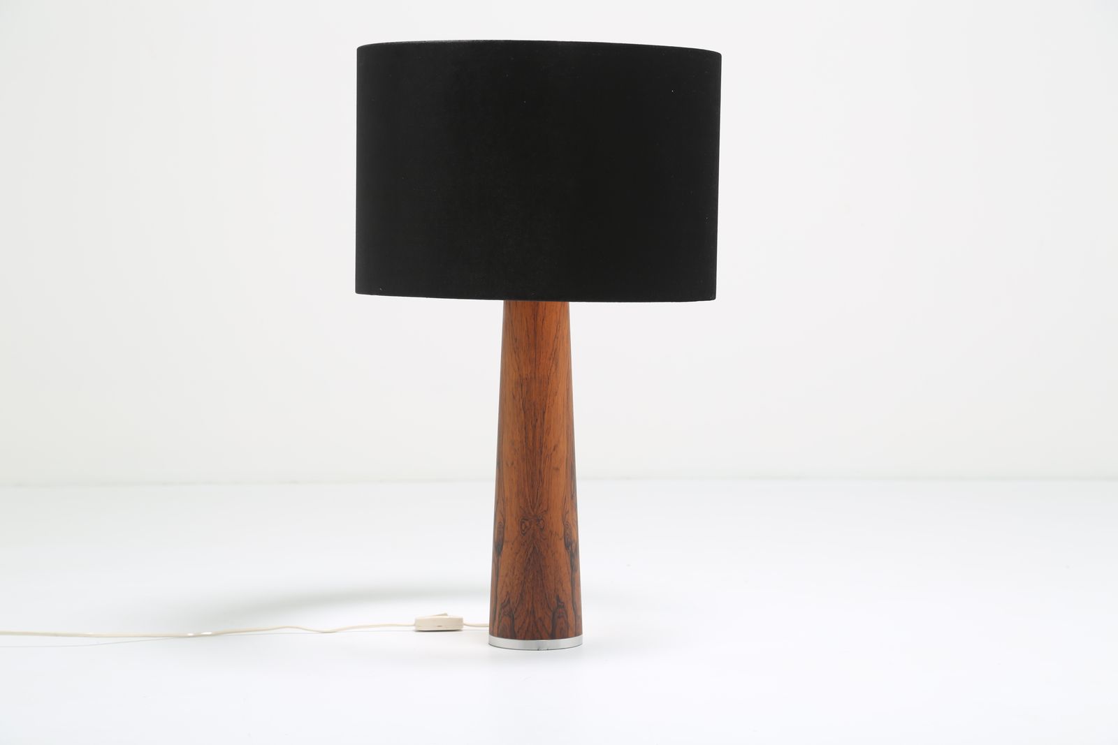 Mid Century Modern Sculptural Tapered Brazilian Rosewood Table Lamp, Denmark, 1960s. photo for sale