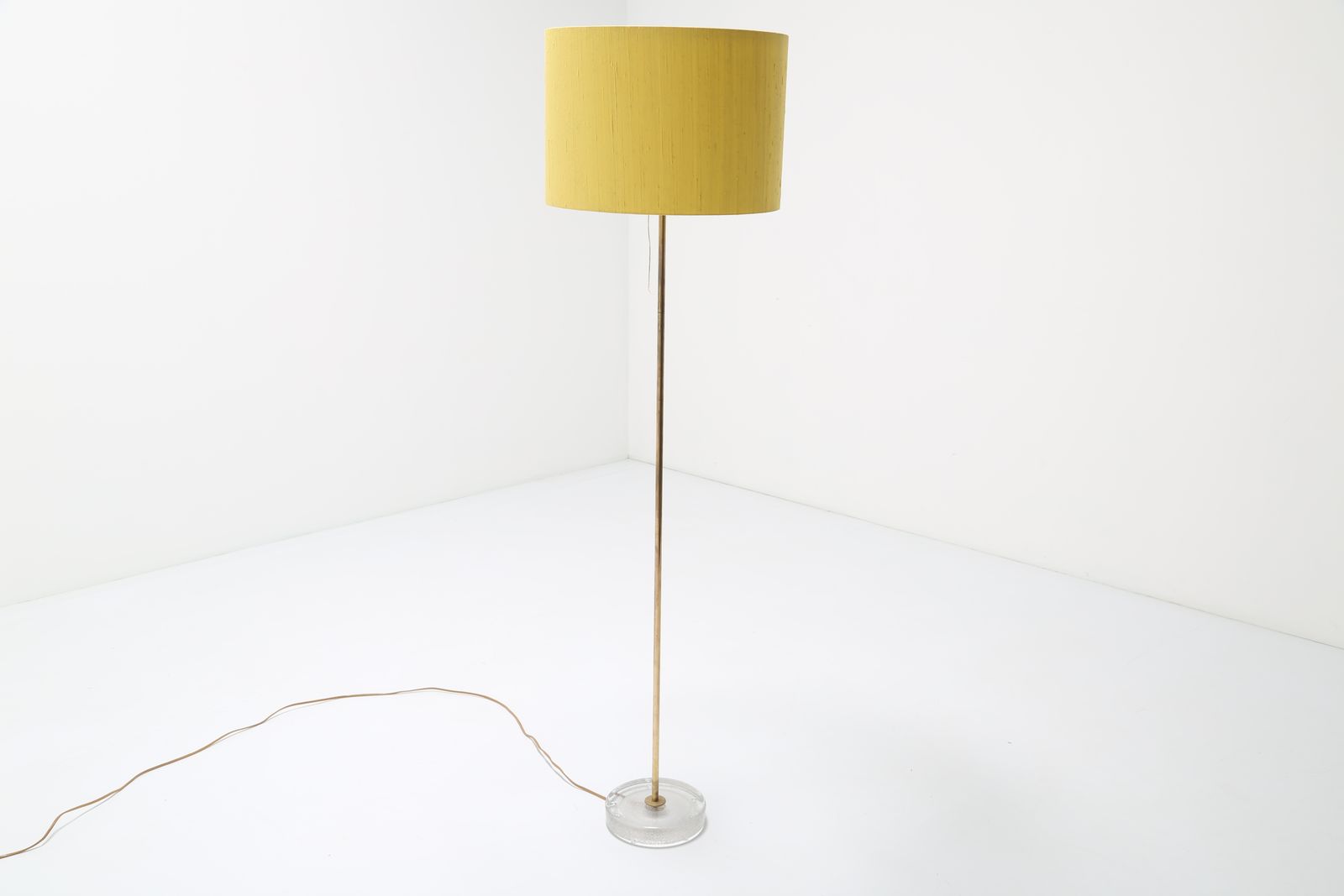 650.0 Mid Century Swedish Brass And Frosted Glass Floor Lamp By Falkenbergs Belysning, 1960s photo