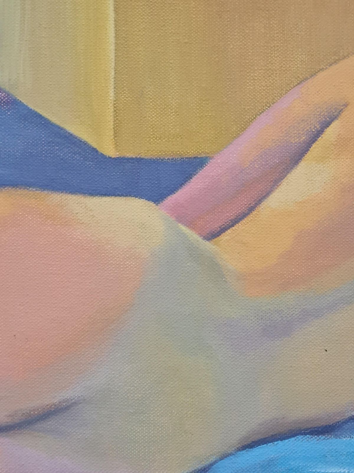 Surrealist Colourful Female Nude Painting, Oil On Canvas, After De Chirico photo vinterior