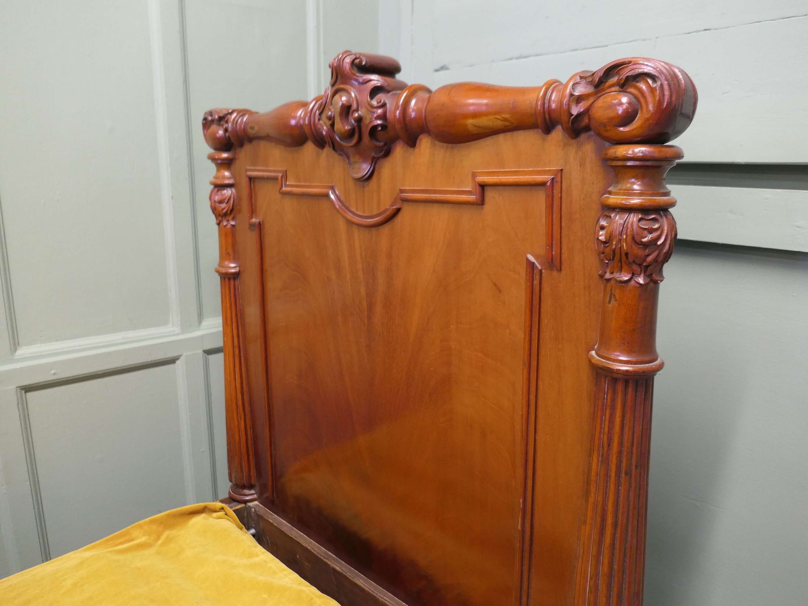 19th Century French Empire Style Bed Or Single Bed. The Bed Is Made In Beautiful Cherry photo furniture