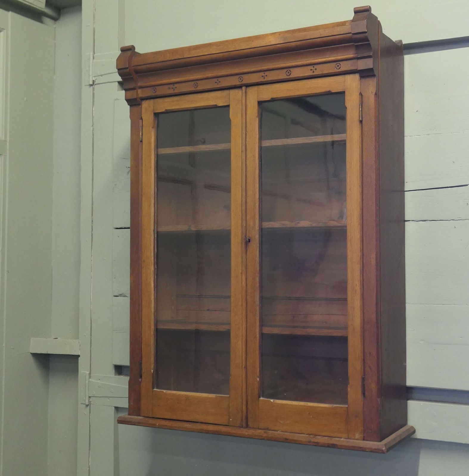 Arts And Crafts Wall Hanging Glazed Cupboard, Bookcase This Is A Very Useful Piece photo Furniture