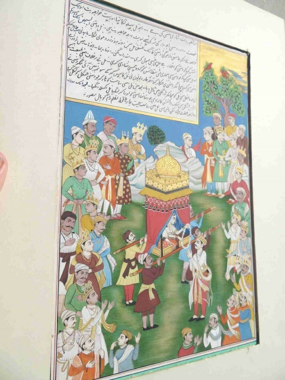 photo for sale Antique Indian Miniature Painting; An Illustration From The Mahabharata Damayanti's Wedding Choice