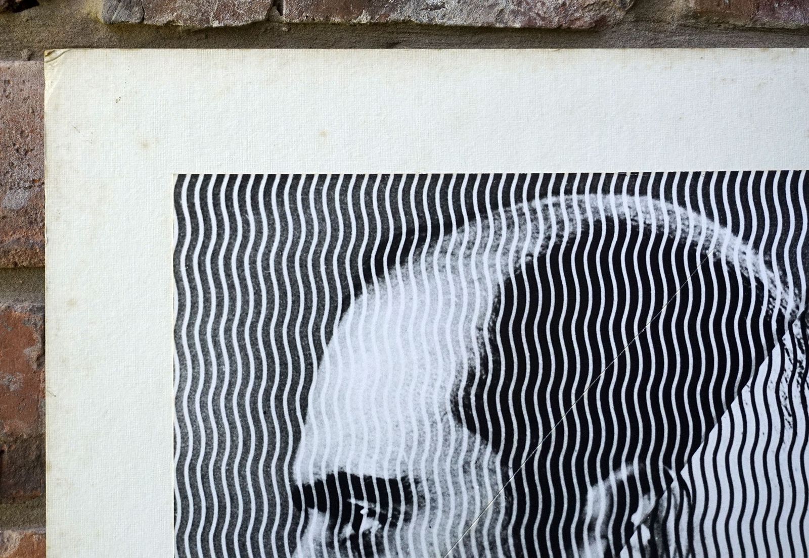 1968 Large Black & White Photograph Op Art Portrait 'Split Profile' Signed & Dated Abstract Fine Art Print photo buy