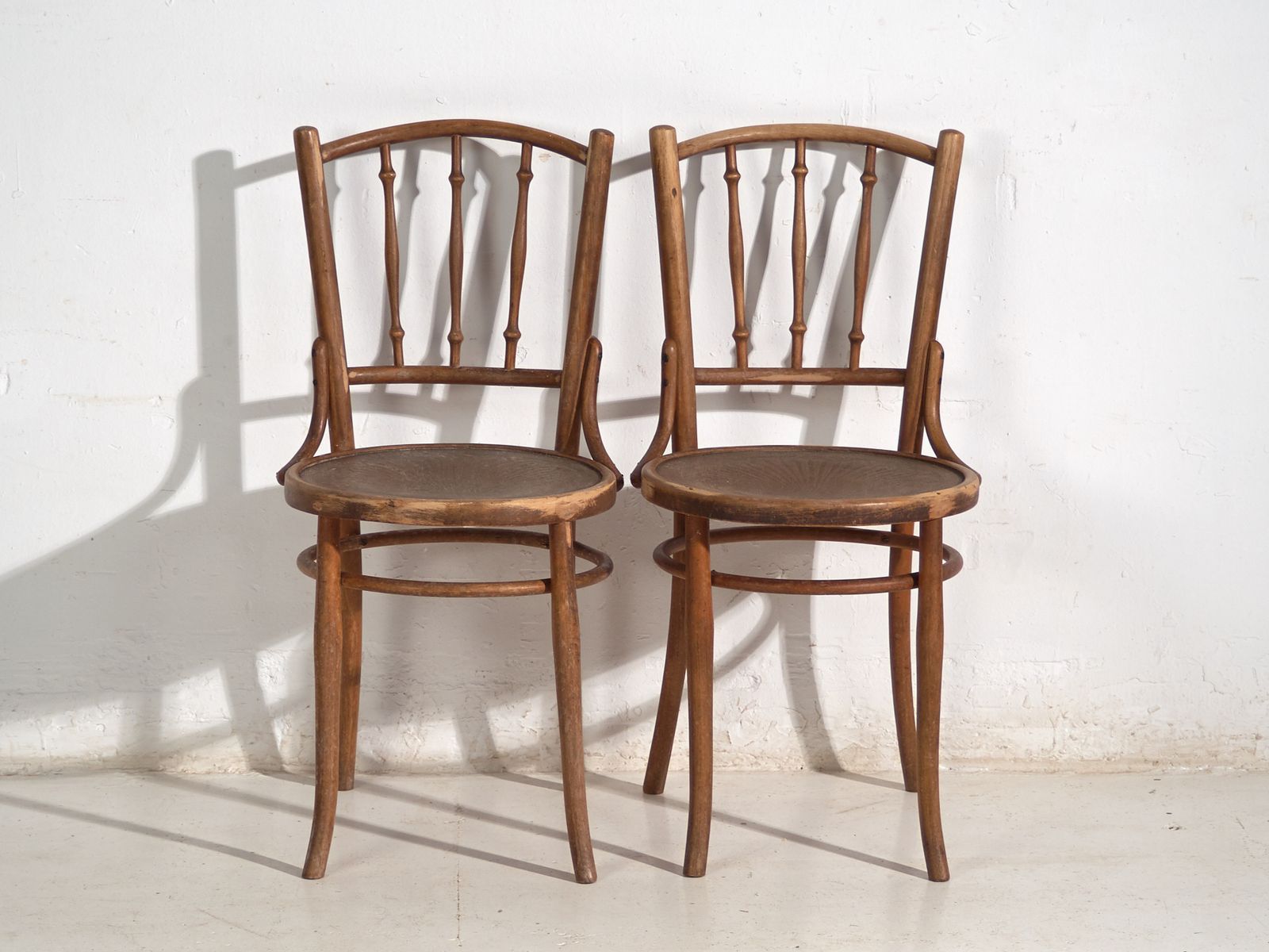 Pair Of Thonet Style Bentwood Chairs With Turned Spindles – Central Europe, Circa 1920 photo Furniture