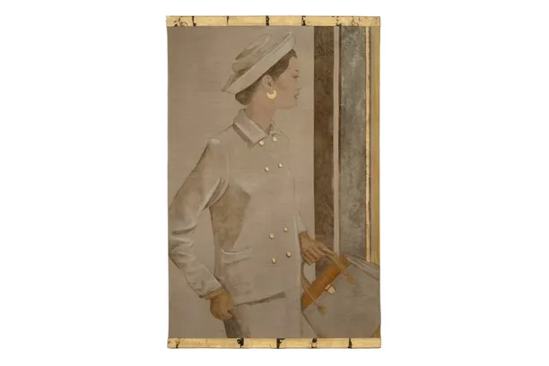 Painted Canvas Depicting A Woman From The 1950s. Contemporary Work.