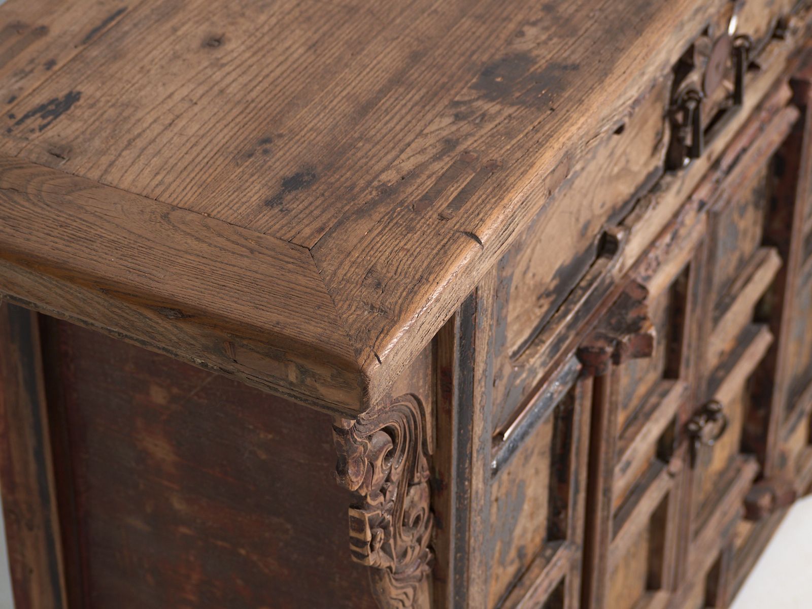 Antique Cabinet With Carved Panels – China, Circa 1900 photo for sale