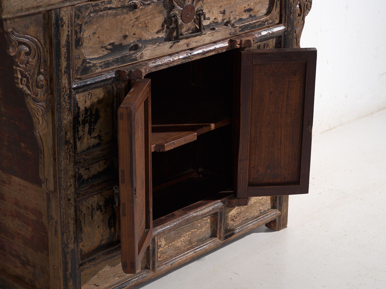 photo for sale Antique Cabinet With Carved Panels – China, Circa 1900