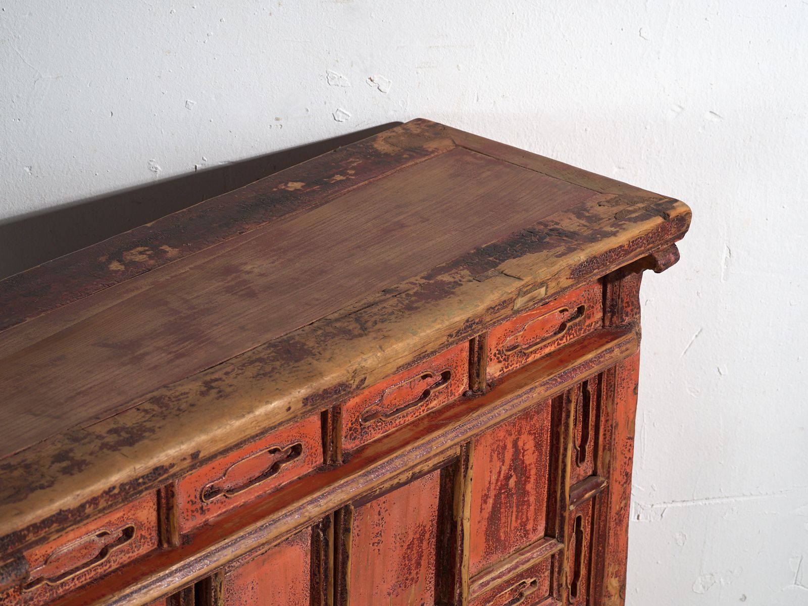 Shanxi Pine Sideboard With Original Red Painted Finish And Four Drawers – China, Circa 1930 photo furniture