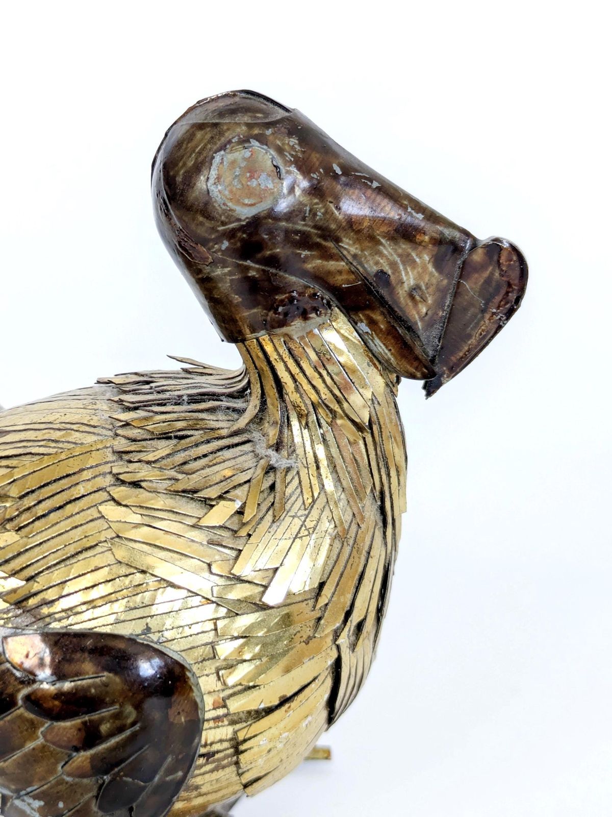 Mid-Century Brutalist Dodo-vogelsculptuur in messing en koper, handgemaakt, gemengde metalen, jaren 1960 photo 192.0