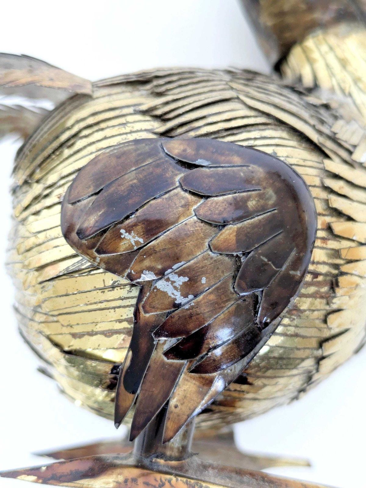 photo vinterior Mid Century Brutalist Dodo Bird Sculpture In Brass & Copper, Handcrafted Mixed Metal 1960s