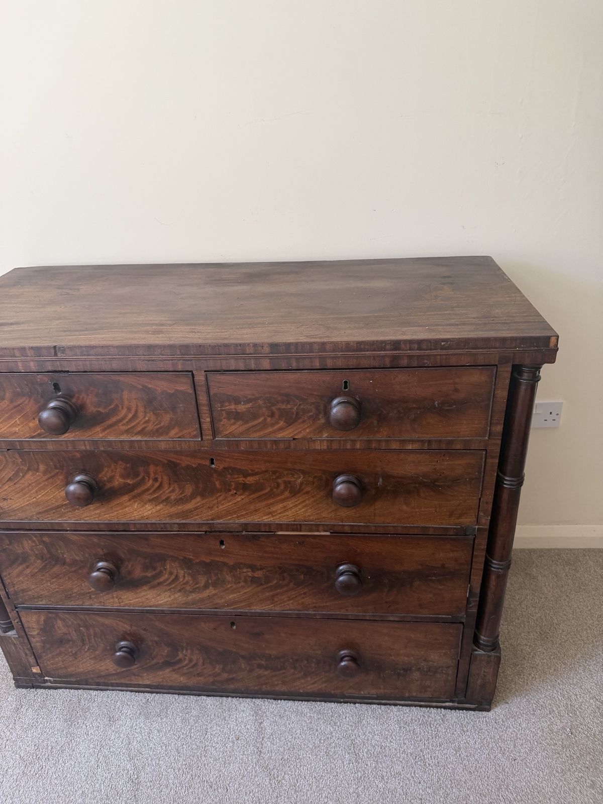 Early Victorian Mahogany Chest Of Drawers photo furniture