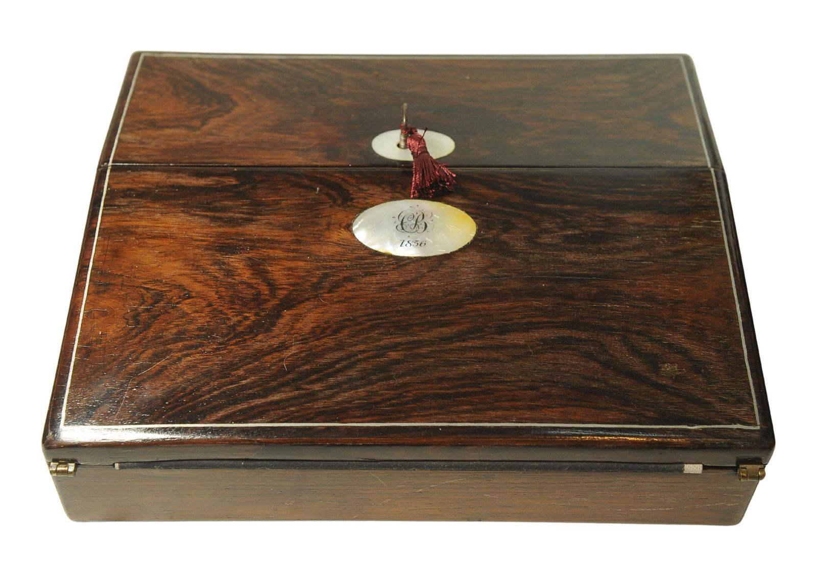 Home Decor 19th Century Rosewood Writing Slope Decorated With Beautiful Inlay Throughout photo