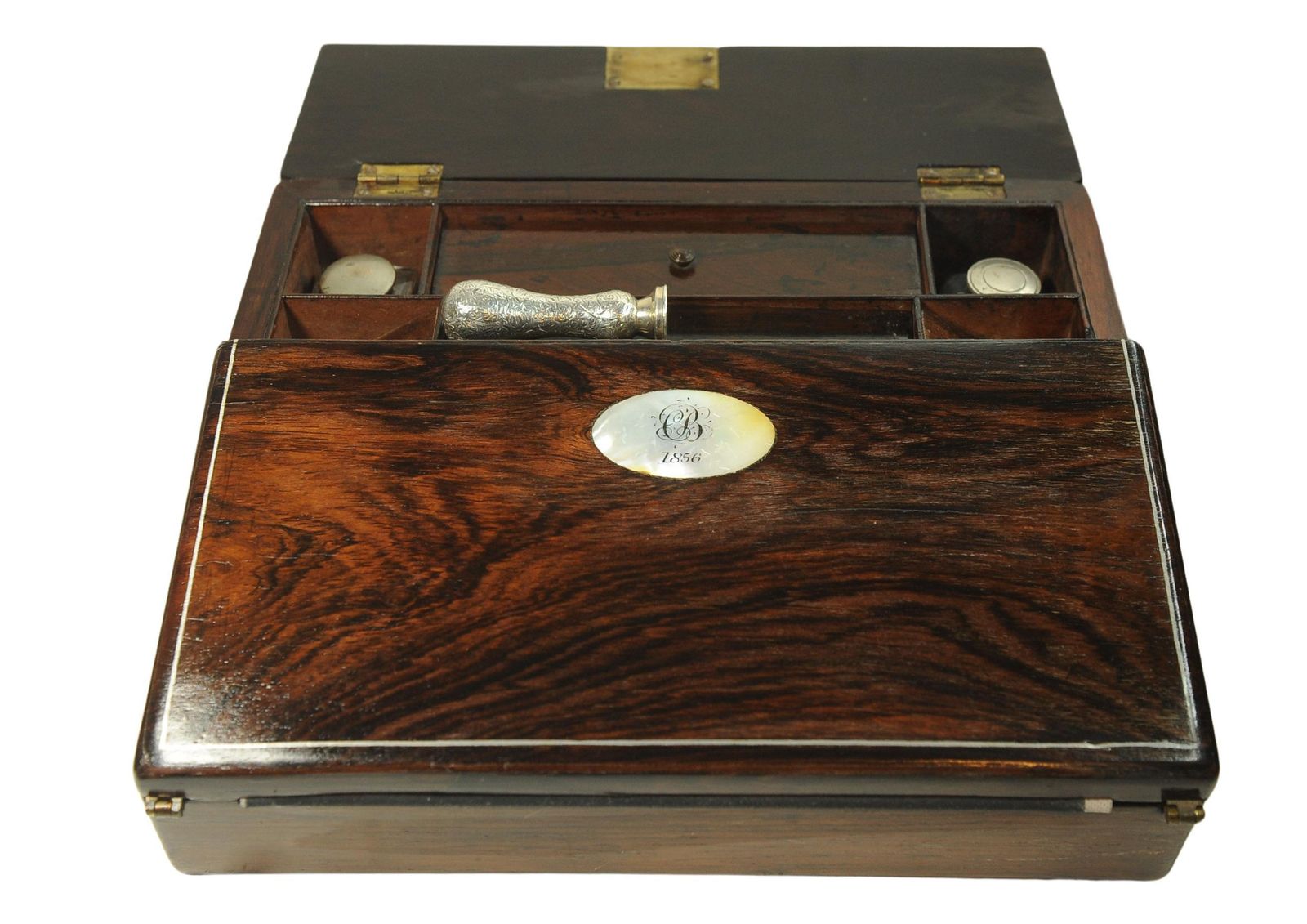 19th Century Rosewood Writing Slope Decorated With Beautiful Inlay Throughout photo furniture
