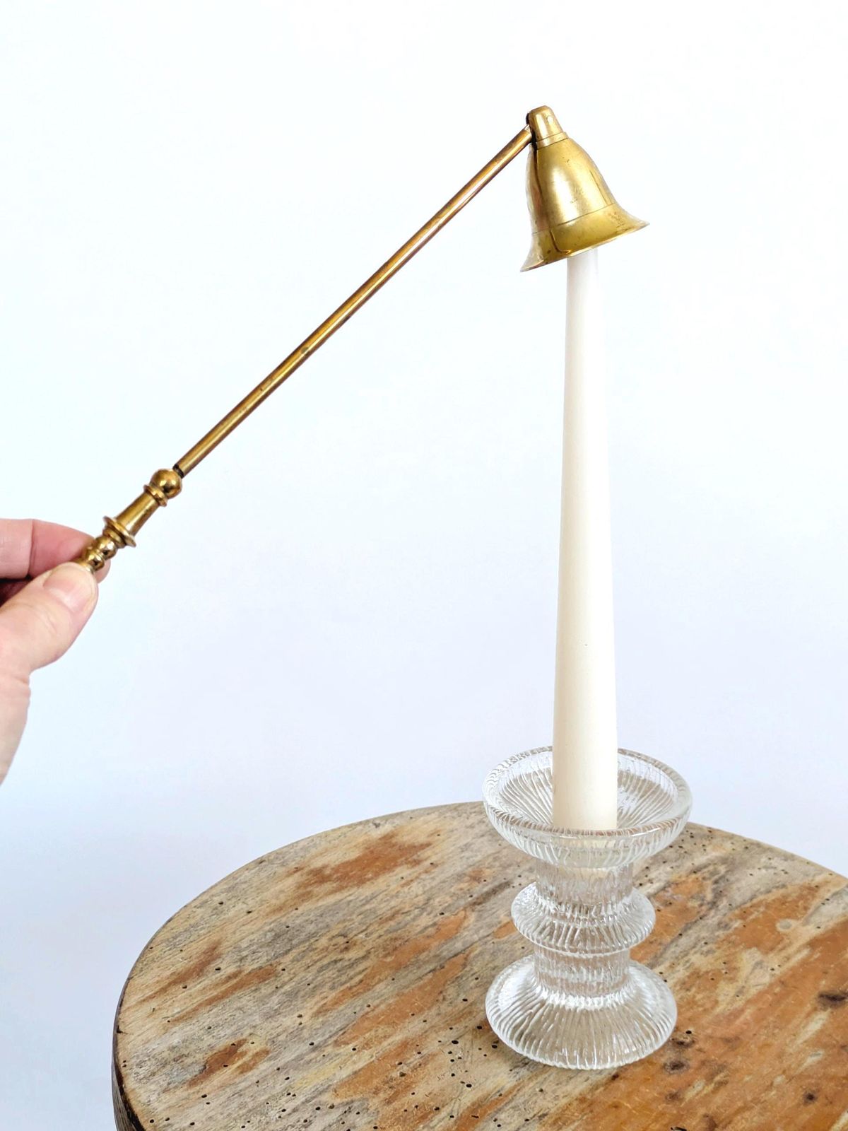94.0 Set Of 4 Vintage Brass Candle Snuffers Twisted Handles Etching Romantic Decor Gift photo
