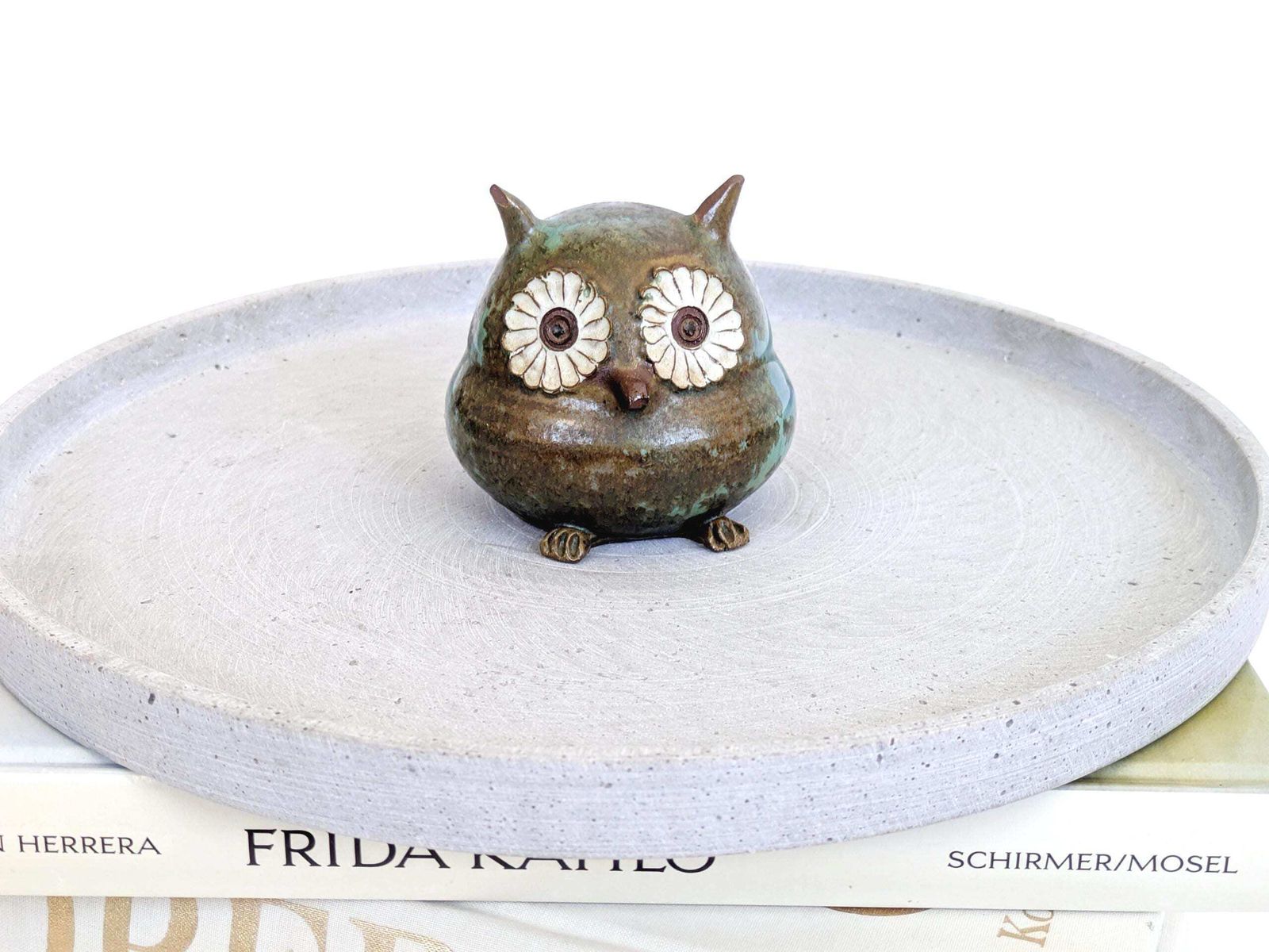 Mid Century Ceramic Owl Figurine Scandinavian Modern Paperweight Nordic Decor