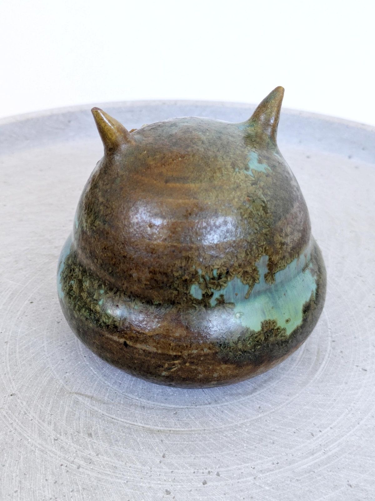 Mid Century Ceramic Owl Figurine Scandinavian Modern Paperweight Nordic Decor photo 63.0