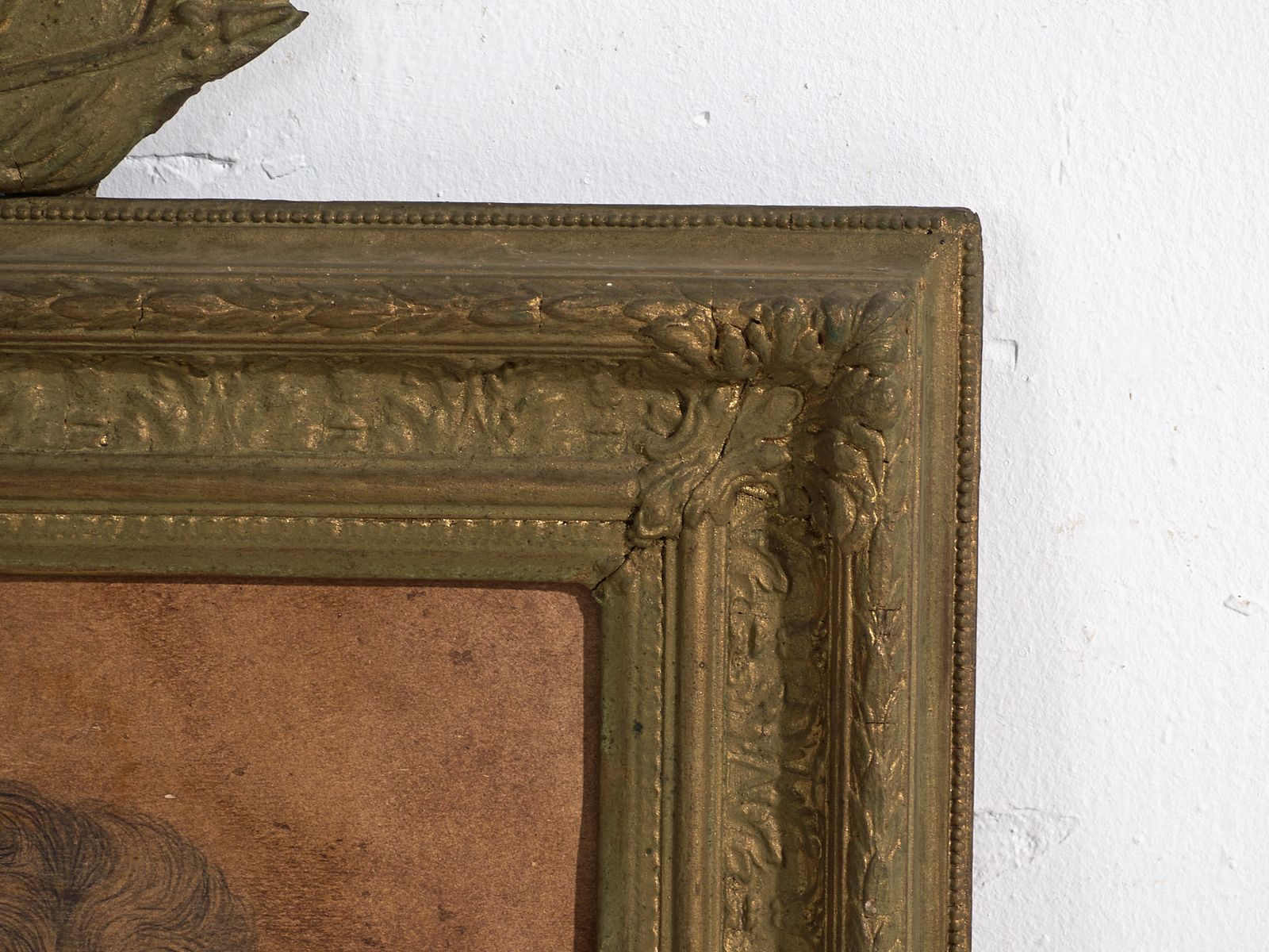 Antique Pencil Portrait In Gilded Frame – Central Europe, Circa 1840 photo Art