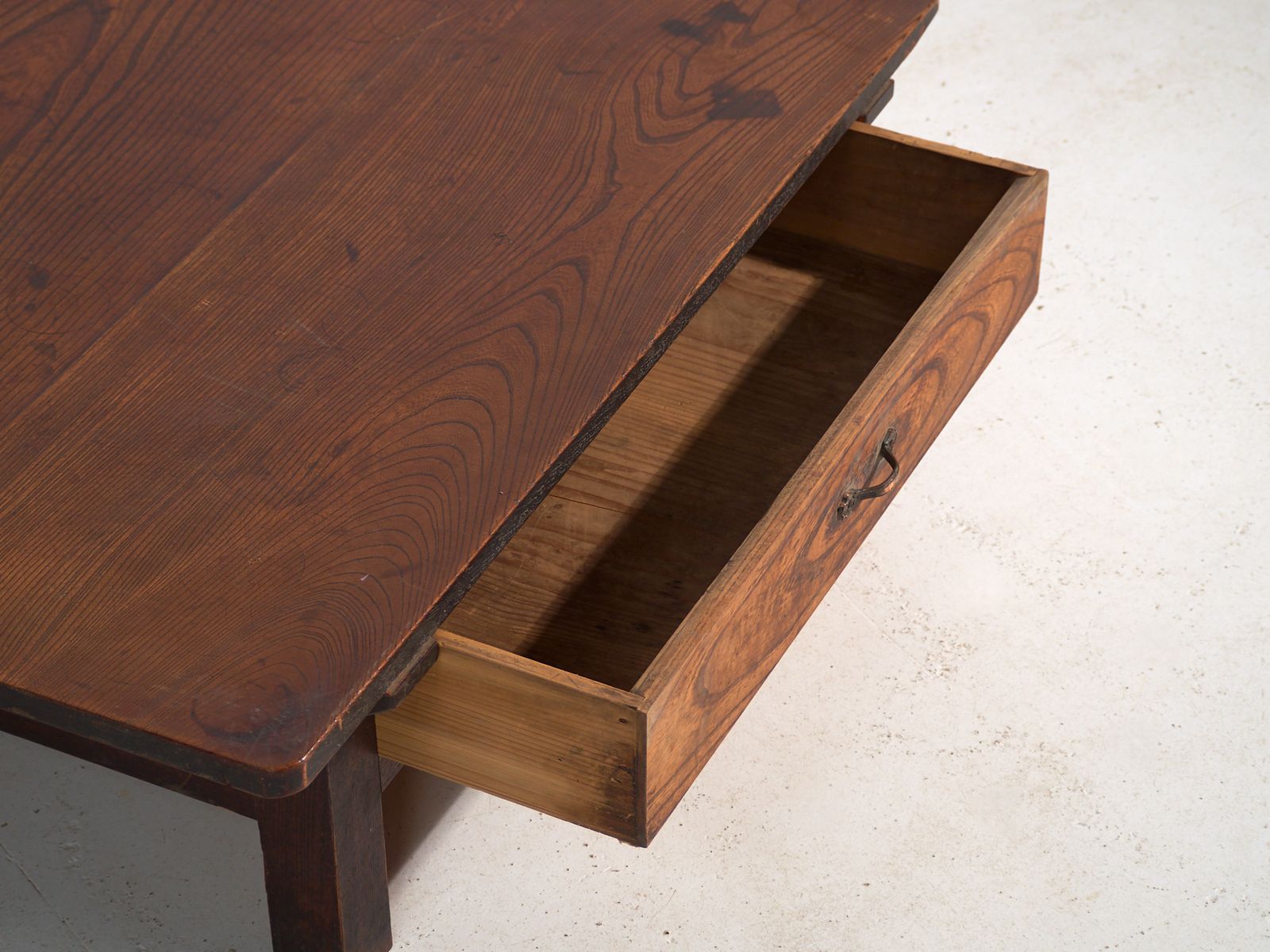 Antique Japanese Low Table With Pass Through Drawer In Keyaki – Japan, Circa 1920 photo 787.0