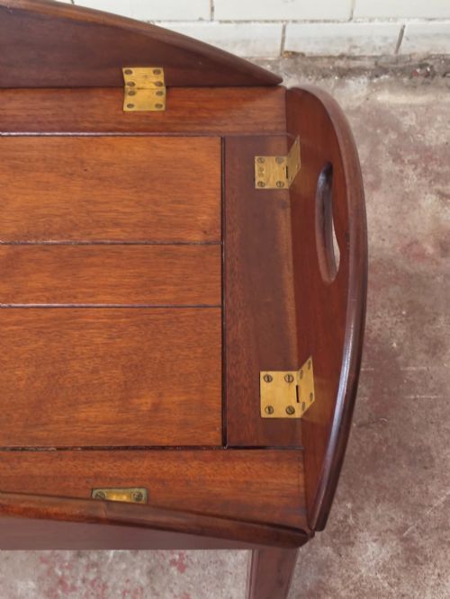 Antique Campaign Mahogany Butlers Tray On Stand photo 325.0