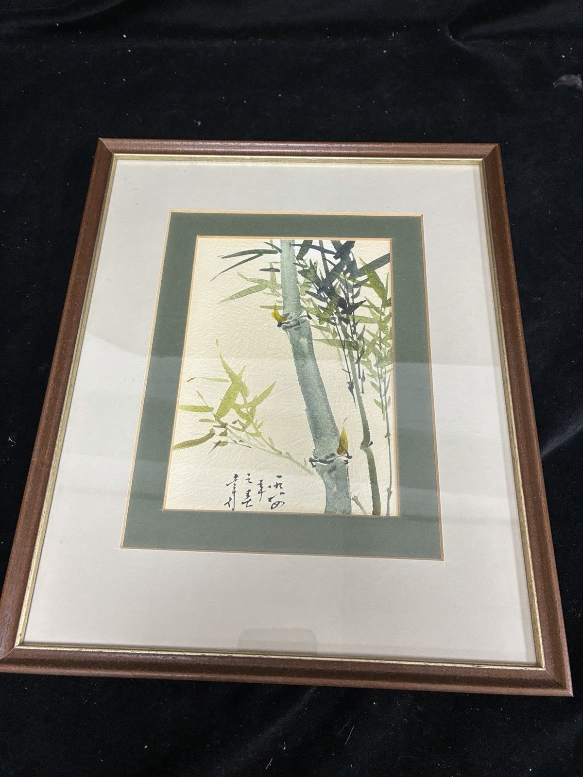 Chinese Watercolour & Ink Signed & Framed Bamboo Stalks & Leaves photo buy