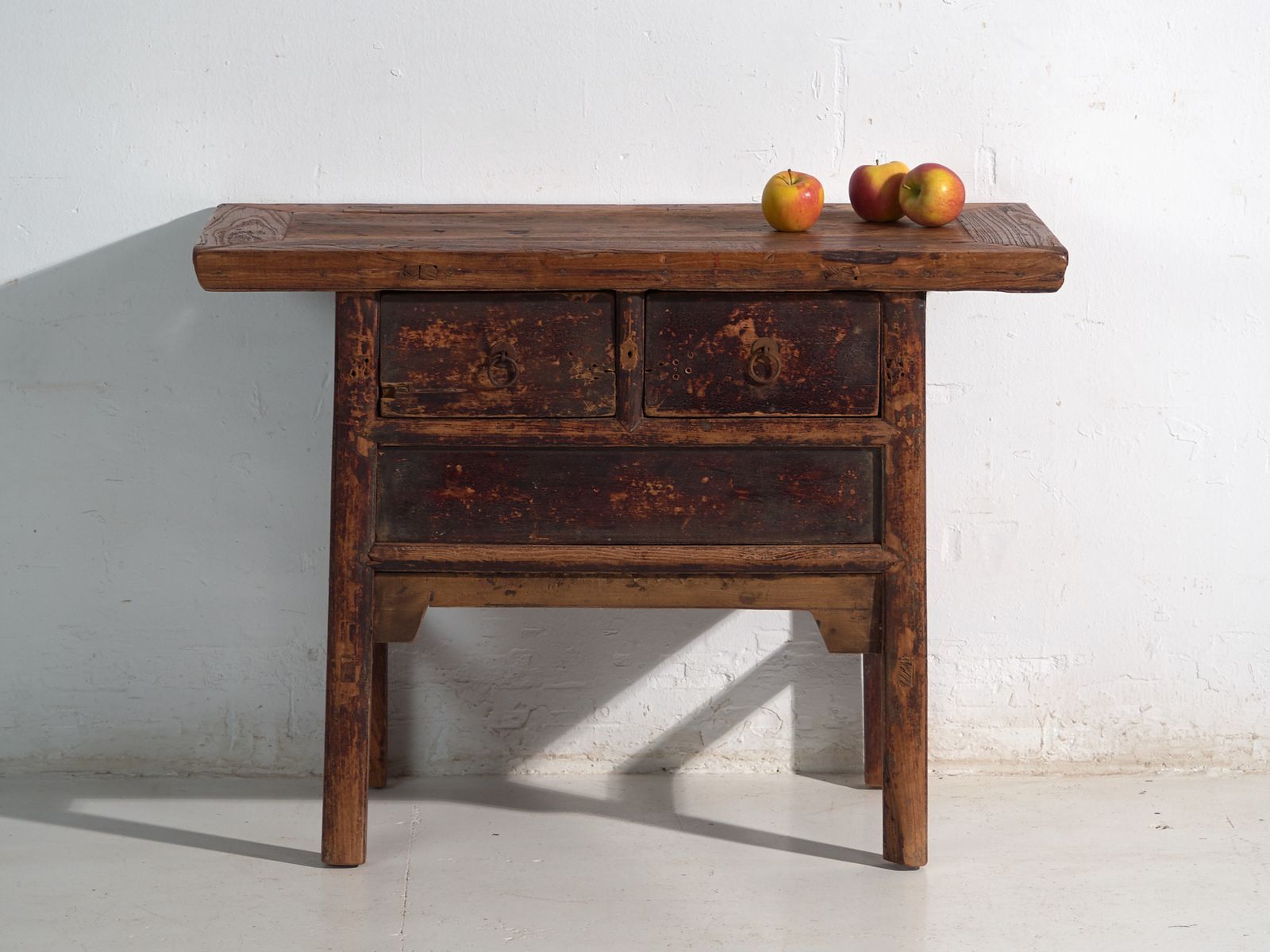 photo furniture Antique Chinese Console With Three Drawers And Dark Patina – China, Circa 1900