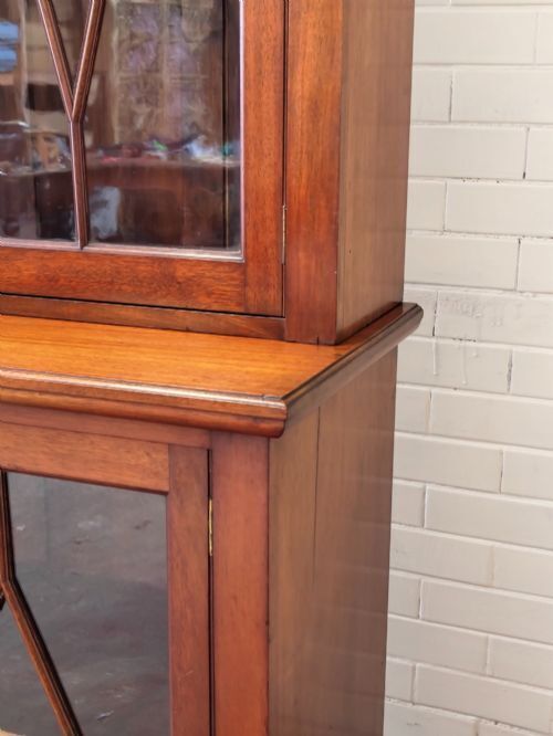 Antique Victorian Mahogany Astragal Glazed Victorian Adjustable Bookcase photo 610.0