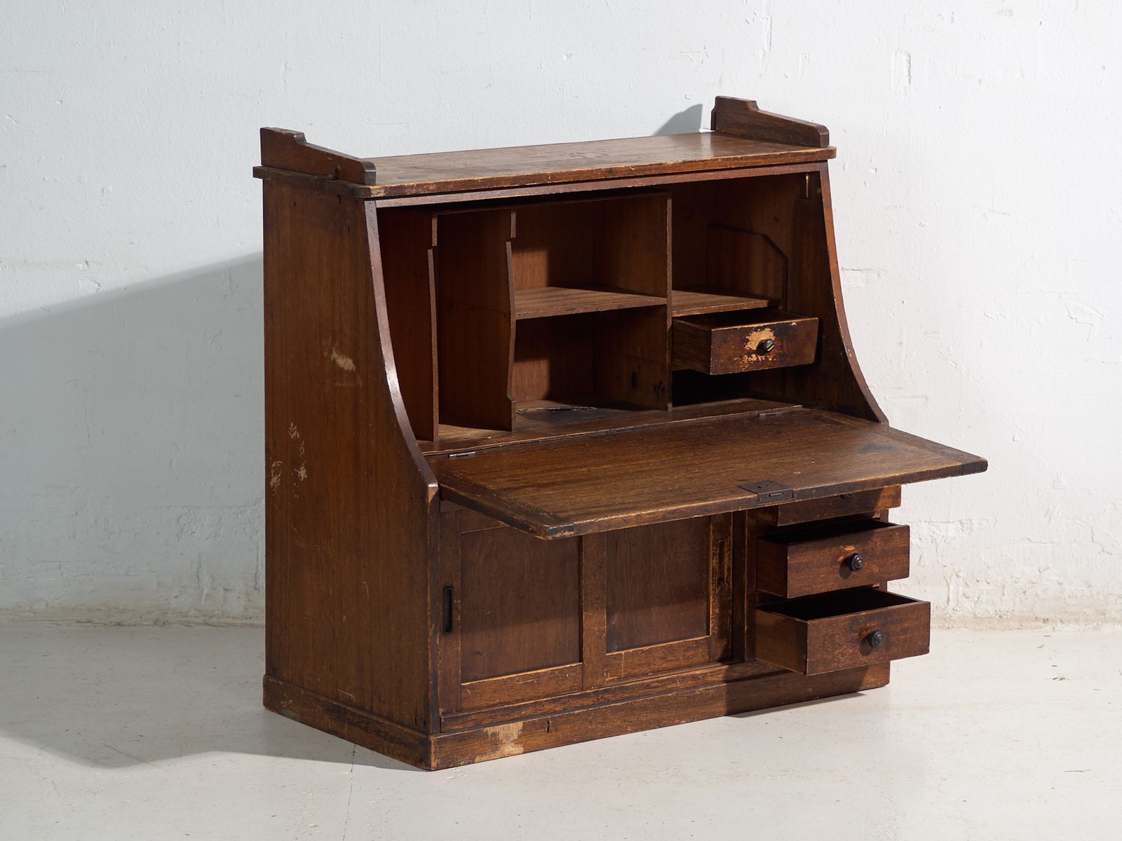 Antique Japanese Drop Front Desk – Taishō Period, Japan, Circa 1920 photo for sale