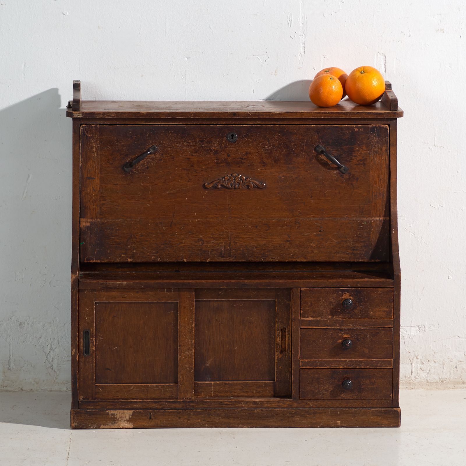 Furniture Antique Japanese Drop Front Desk – Taishō Period, Japan, Circa 1920 photo