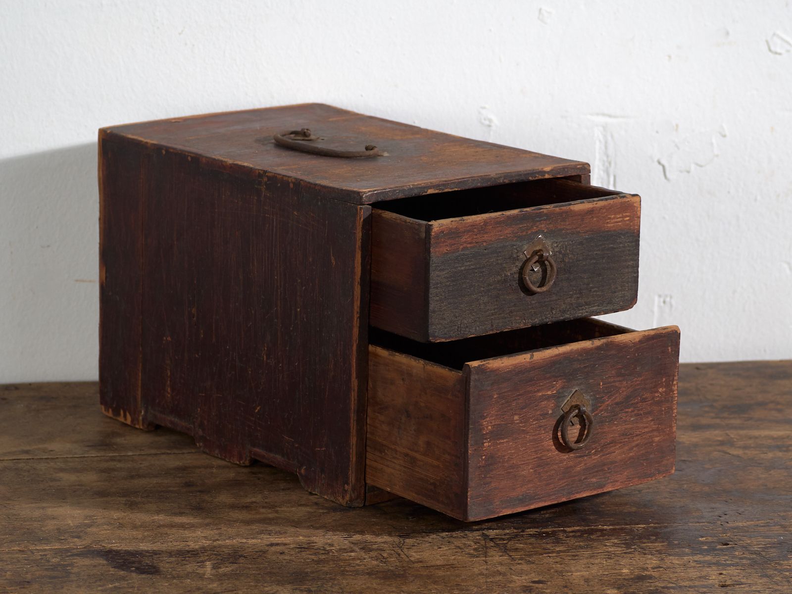 Antique Small Lacquered Japanese Chest With Two Drawers – Japan, Circa 1910 photo for sale