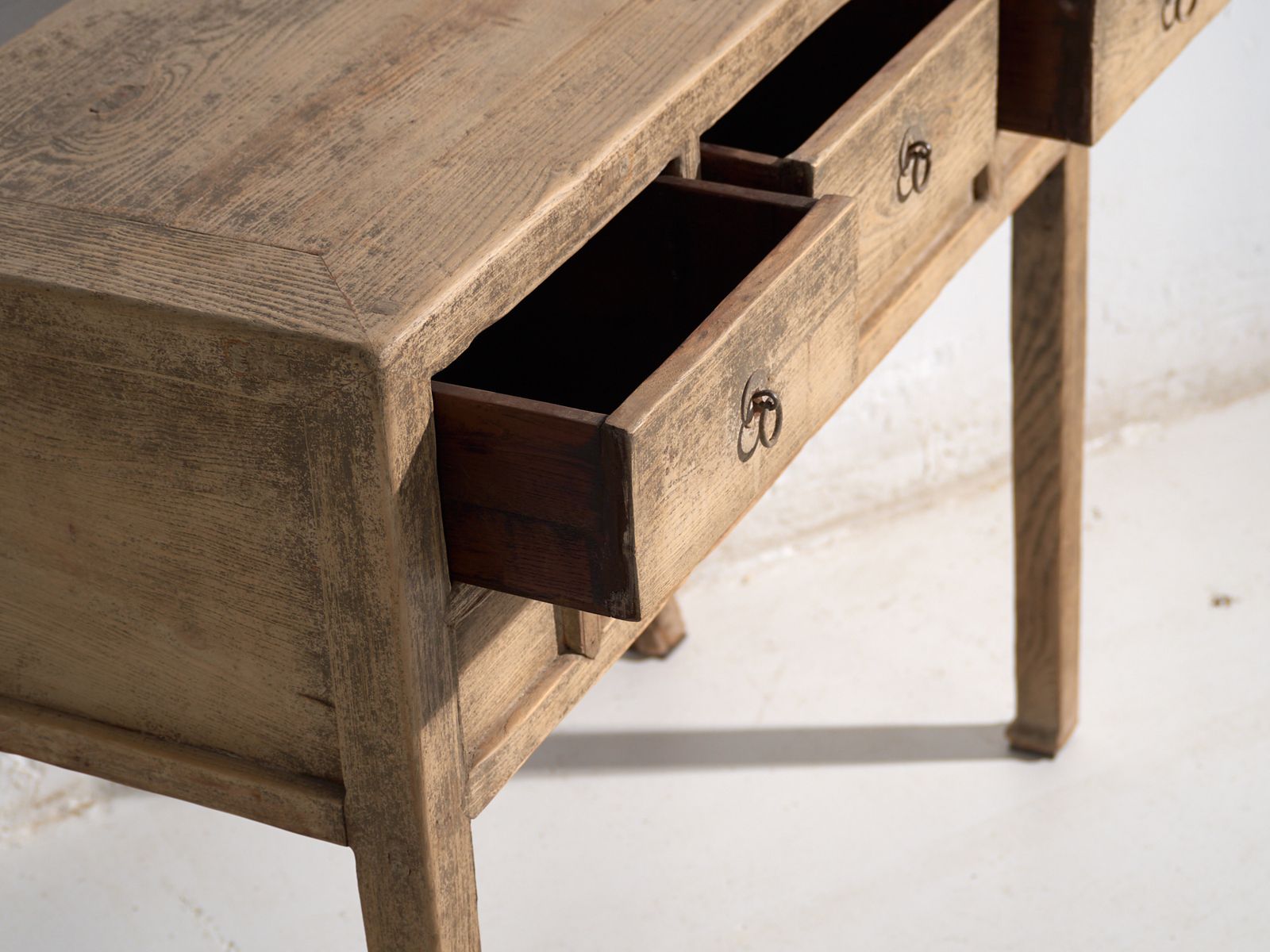 Antique Console In Fir With Three Drawers – China, Circa 1930 photo for sale