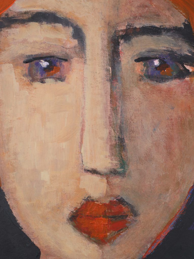 Harry Charles Tim Neo Expressionist Acrylic Painting ‘Alice’   Longhead Series, 2025 photo vintage