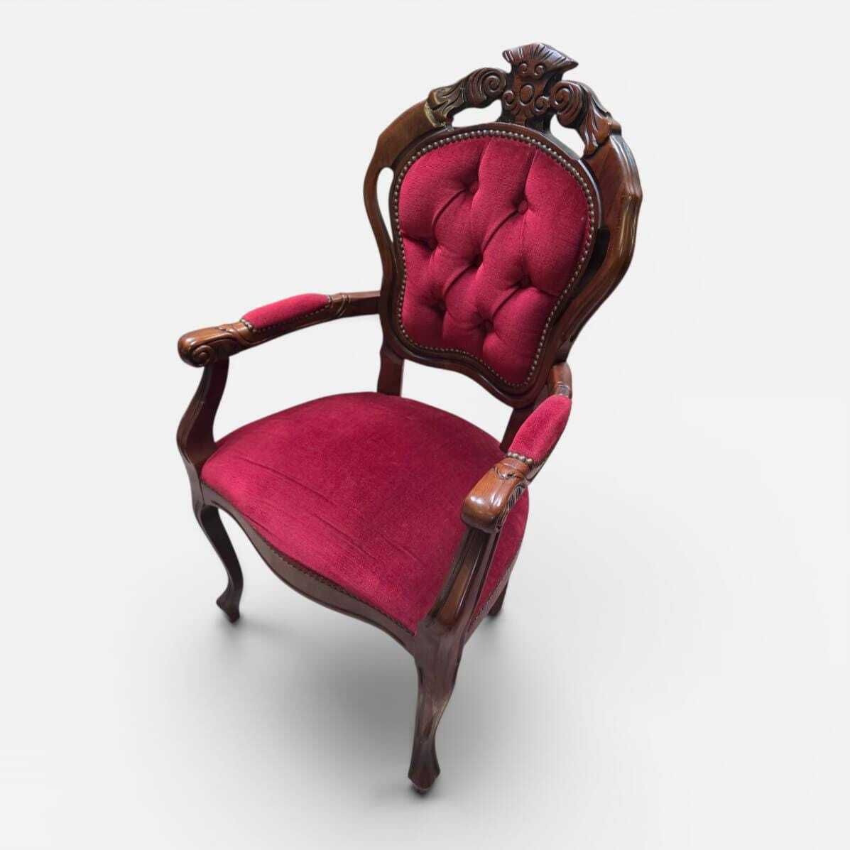 Vintage Victorian Style Dining Chairs / Set Of 6 / Carver & Side Chairs / C1970 photo 520.0