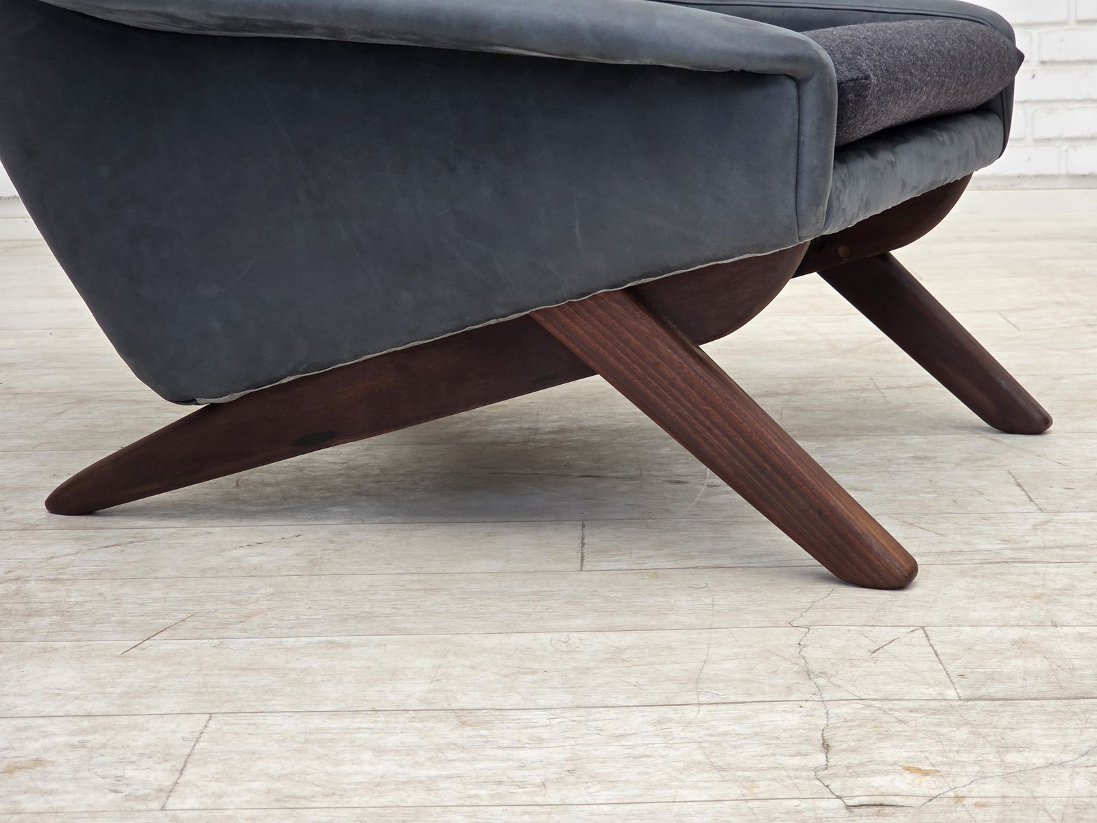 1970s, Danish Design By Illum Wikkelsø, Reupholstered Armchair, Leather. photo for sale