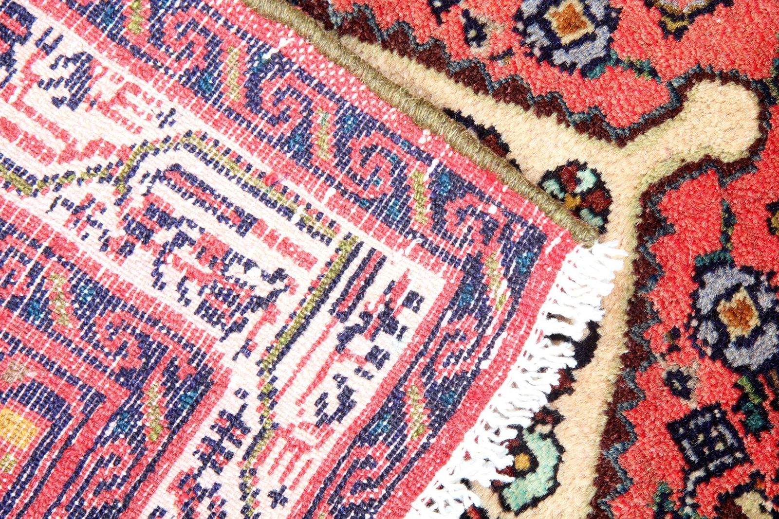 Rustic Vintage Rug Handmade Carpet, Traditional Red Pink Wool Turkish Area Rug photo for sale