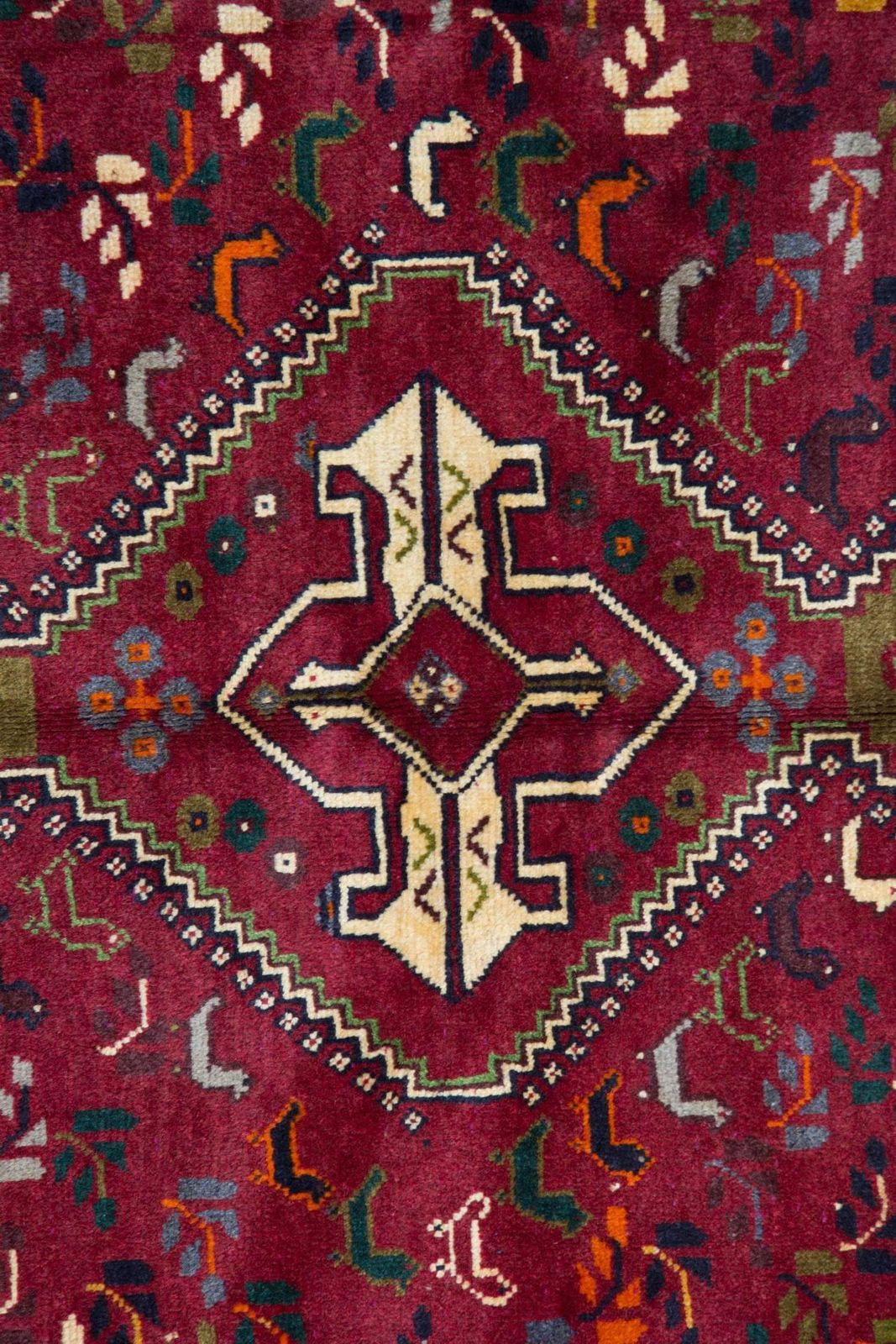 Vintage Rug, Handgemaakt Wollen Oosters Tribaal Tapijt, Geometrisch Vloerkleed photo for sale