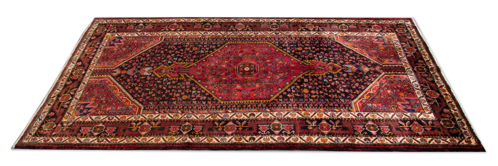 Rustic Carpet Vintage Oriental Rug, Handmade Geometric Wool Carpet photo for sale