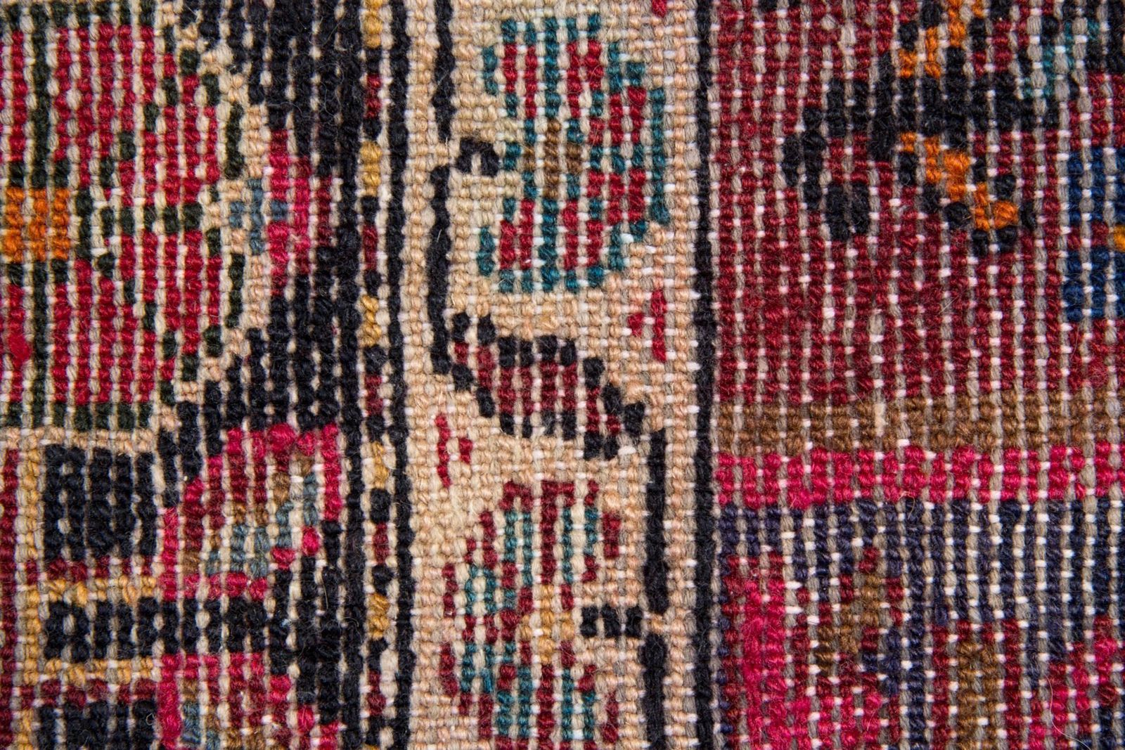Rustic Carpet Vintage Oriental Rug, Handmade Geometric Wool Carpet photo Textiles