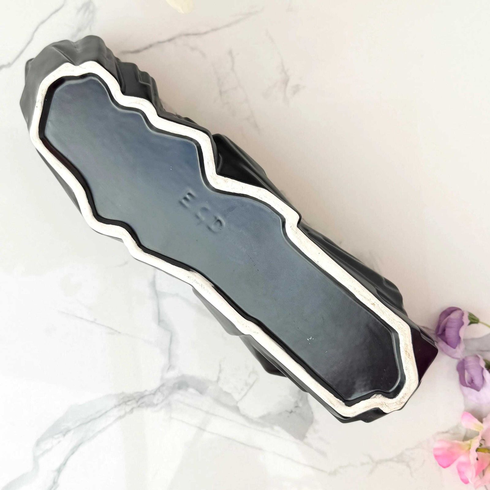 photo for sale Fulham Pottery Egd Black Mantel Vase Eric Griffiths Geometric Art Deco Planter