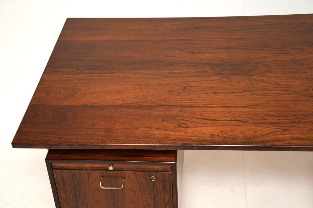 Danish Vintage Midcentury Rosewood And Brass Desk photo vinterior