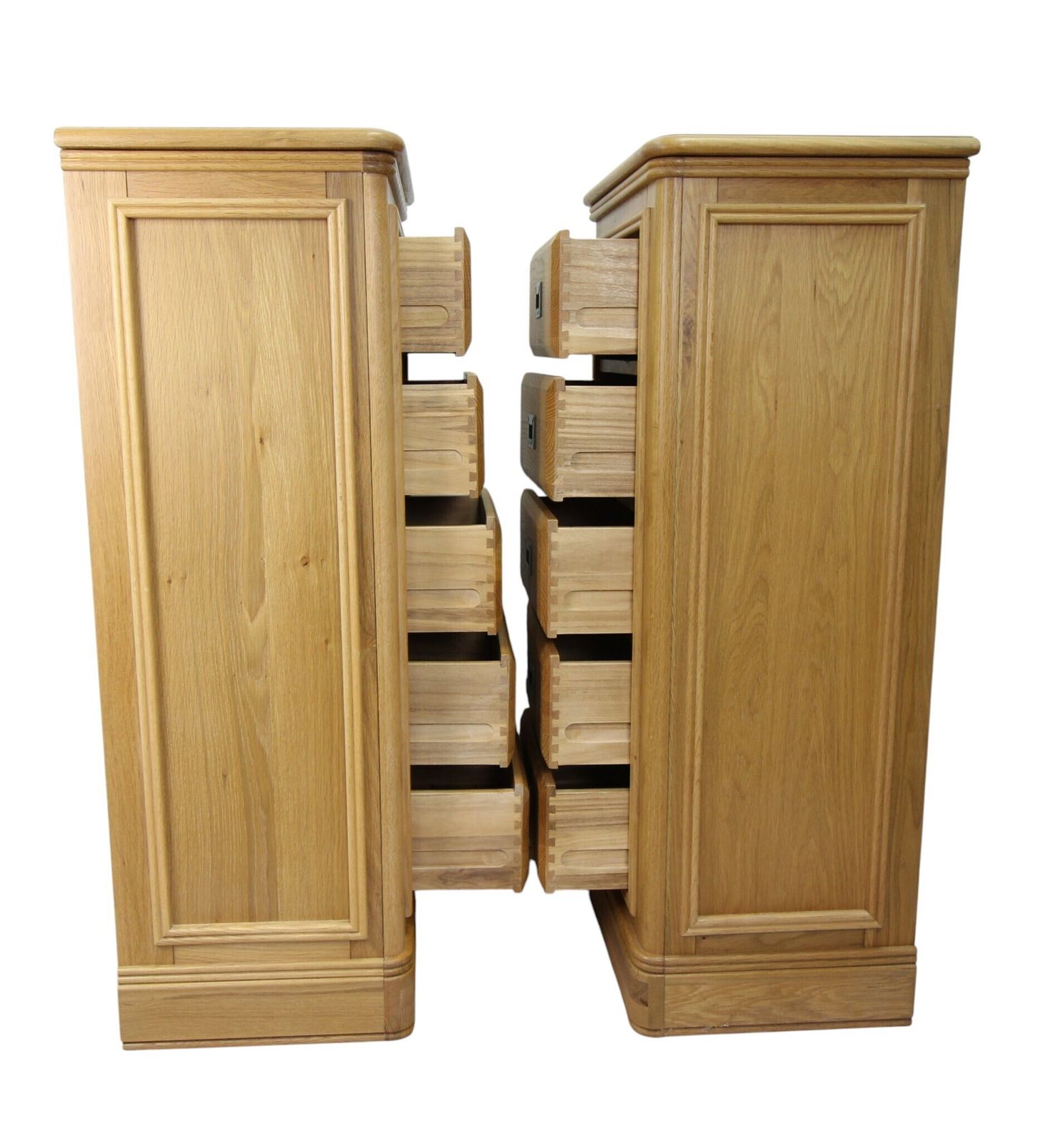 Pair Of Oak Tallboy / Chest Of Drawers photo vinterior