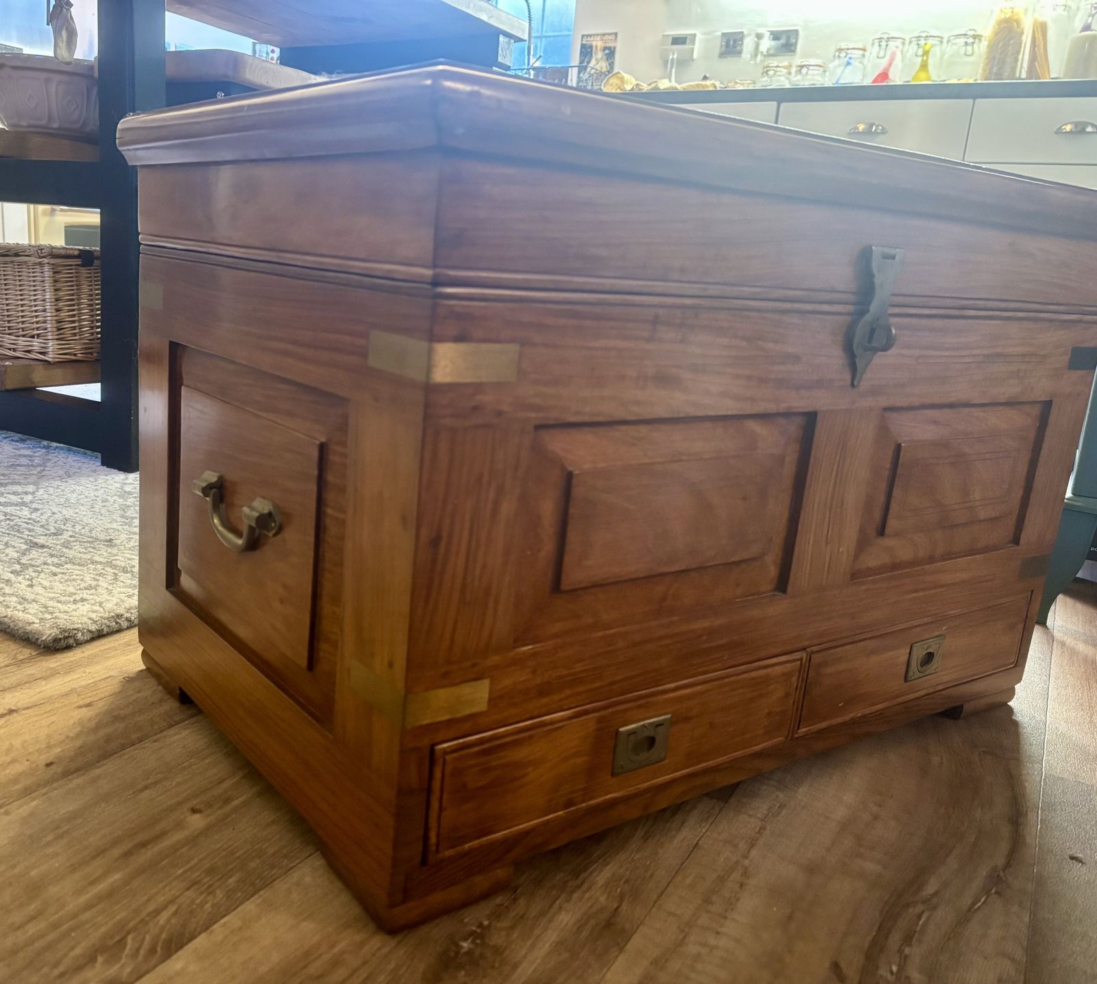 Captains Chest, Rosewood With Brass Handles And Trim photo for sale