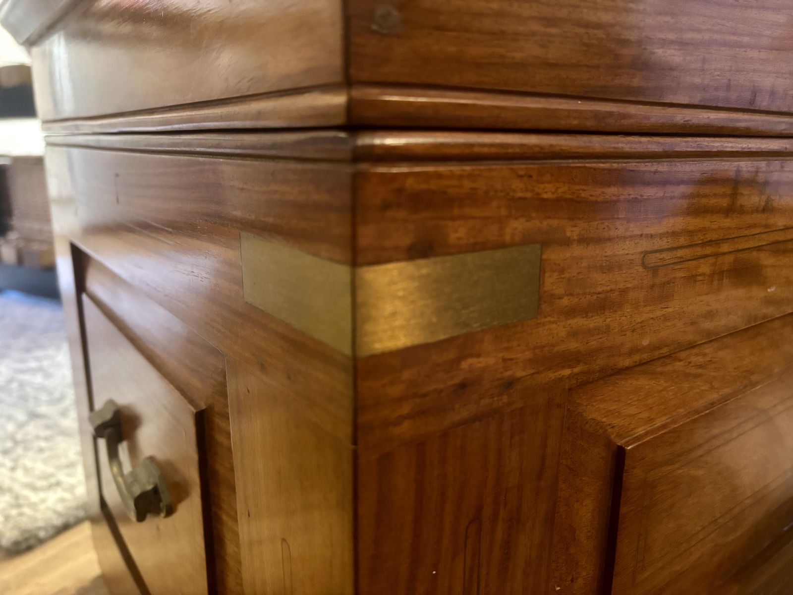 Captains Chest, Rosewood With Brass Handles And Trim photo vinterior