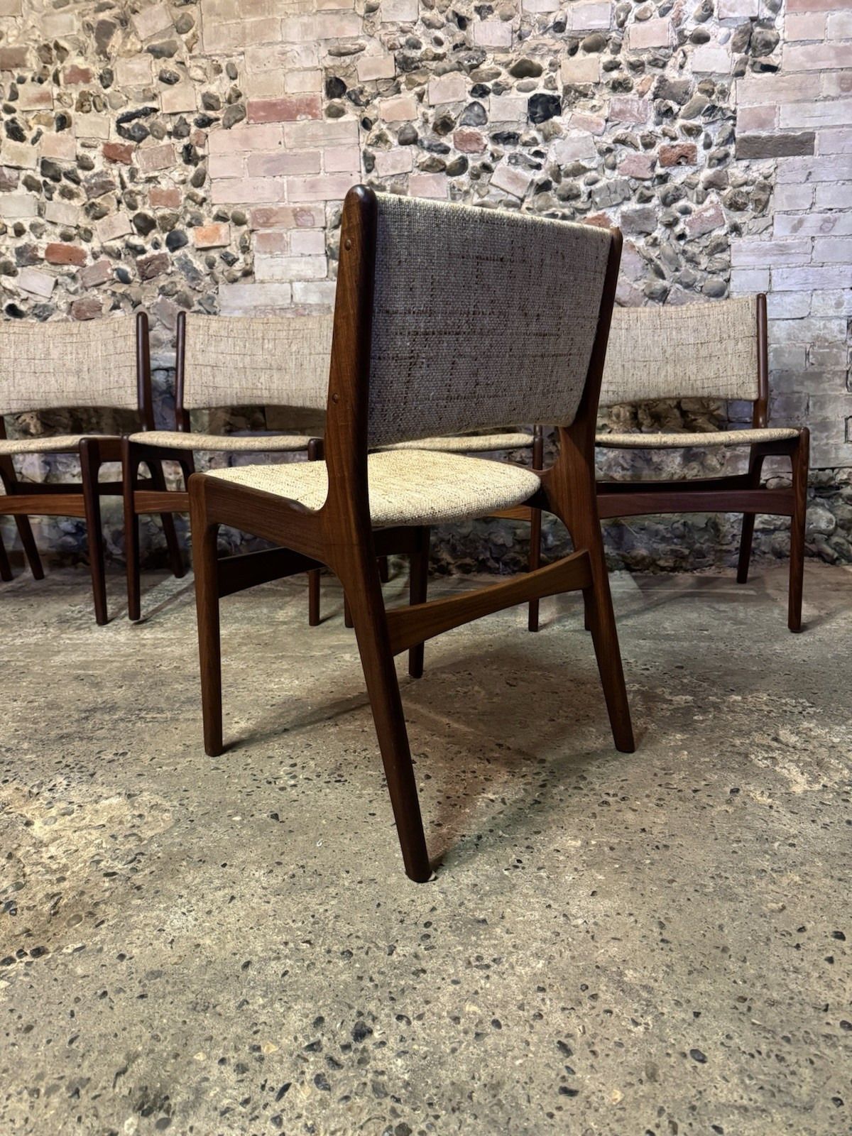 🚛 Vintage Mid Century Set Of 6 Erik Buch Danish Teak Dining Chairs Model 38 photo 595.0